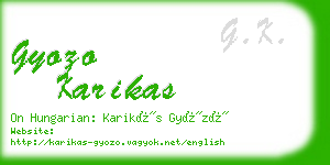 gyozo karikas business card